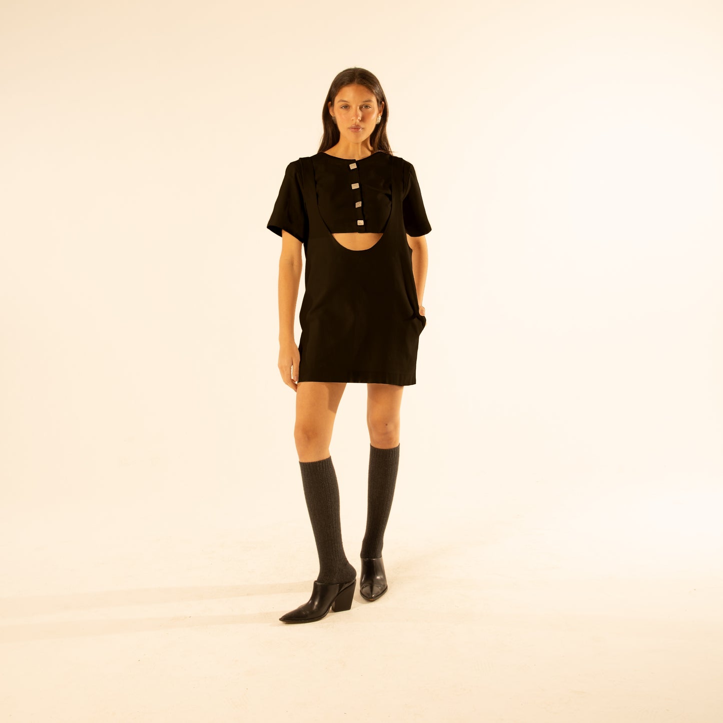 Vestido Suspensório Copenhagen Preto