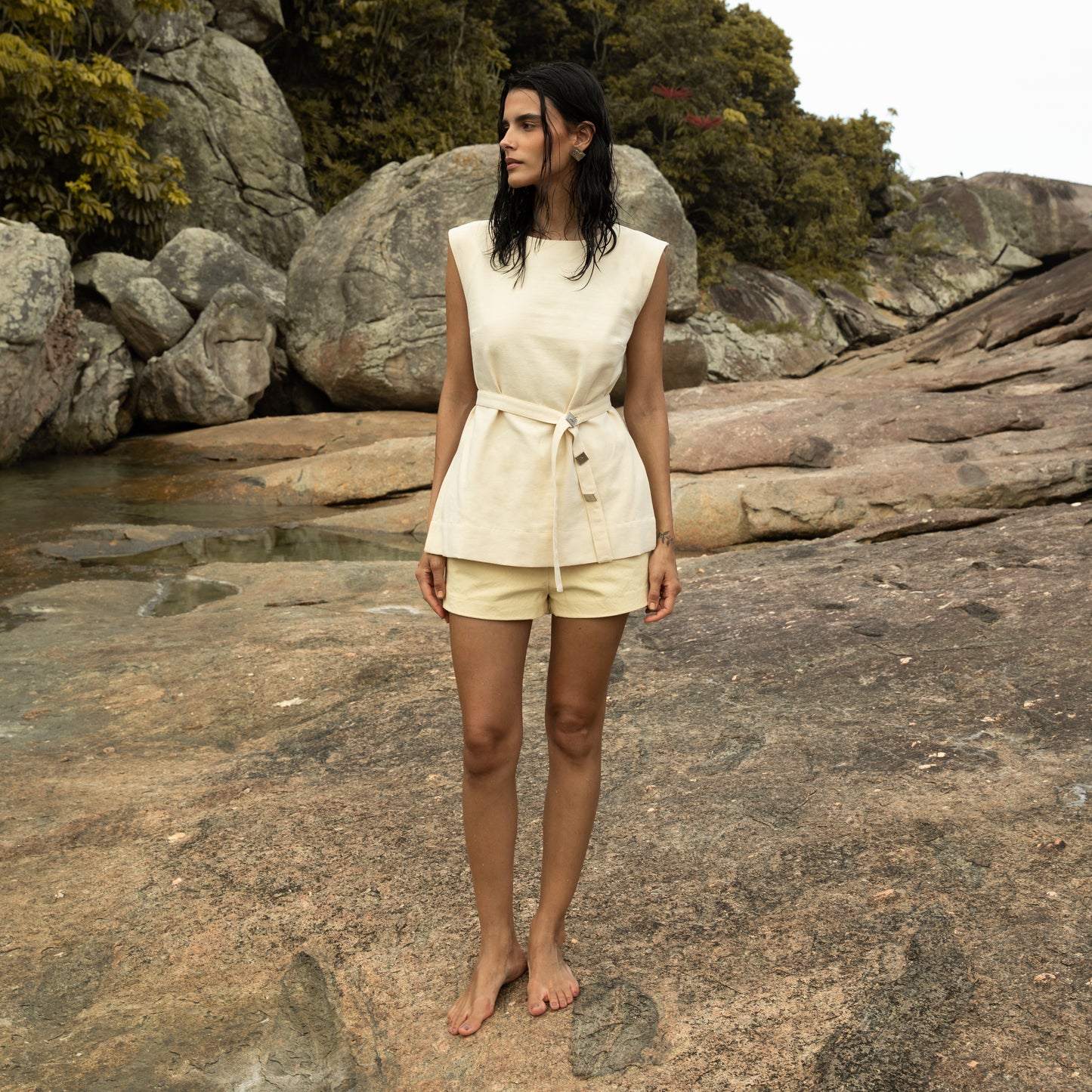 Blusa Cinto Manteiga