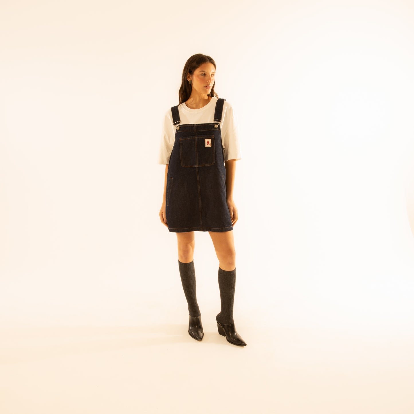 Vestido Jardineira Jeans