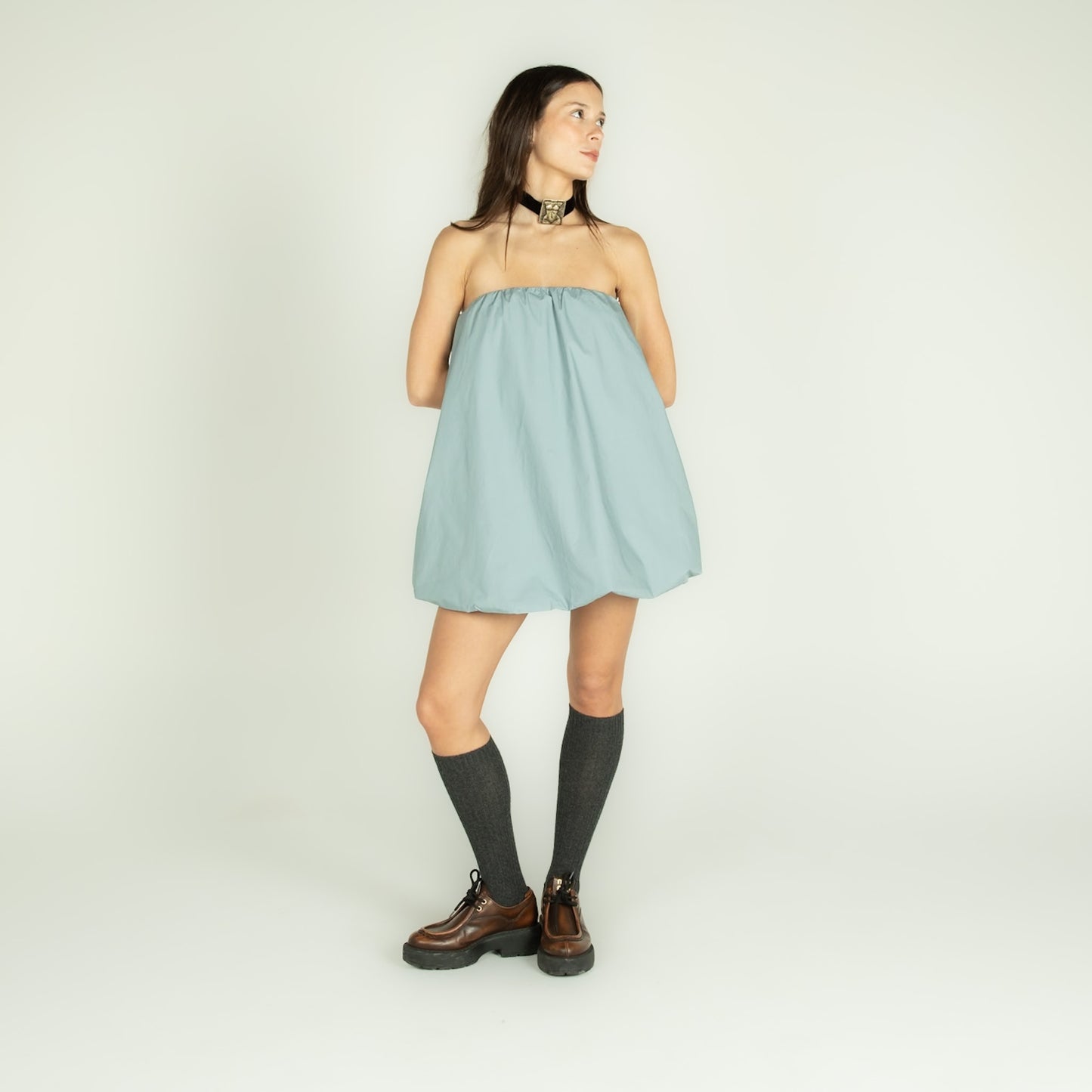Vestido Balloon Azul