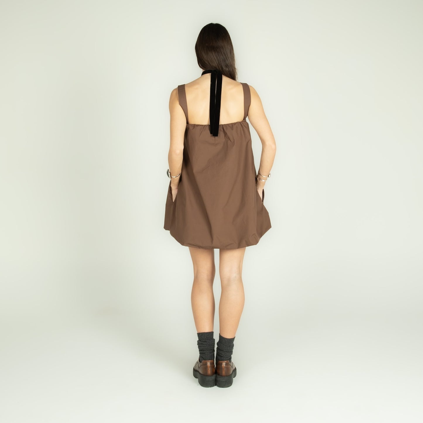 Vestido Balloon Marrom