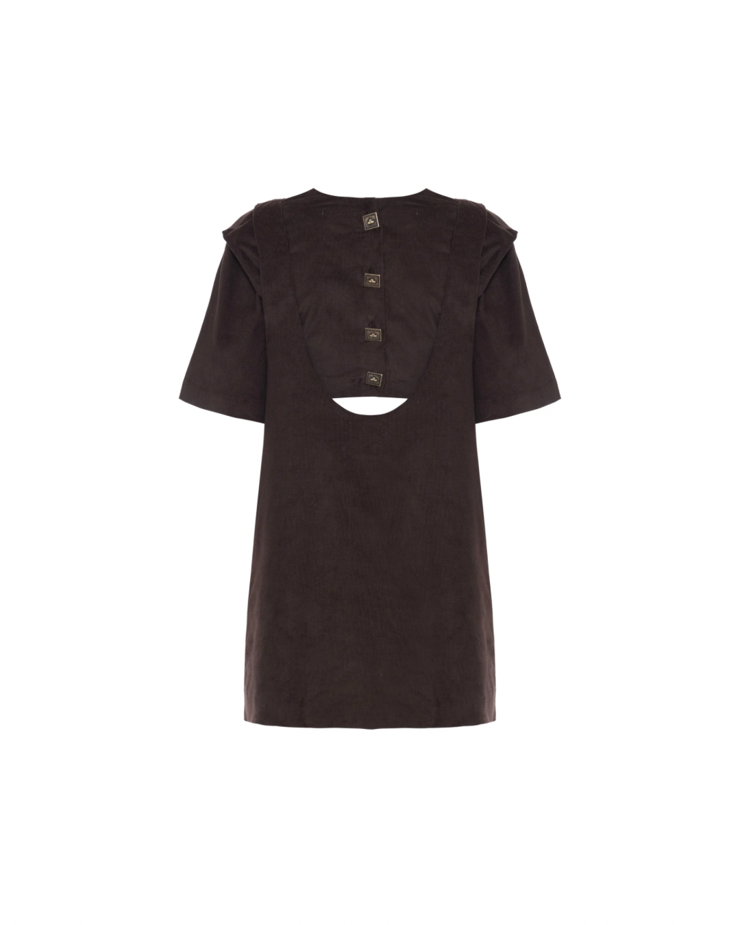Vestido Suspensório Veludo Marrom