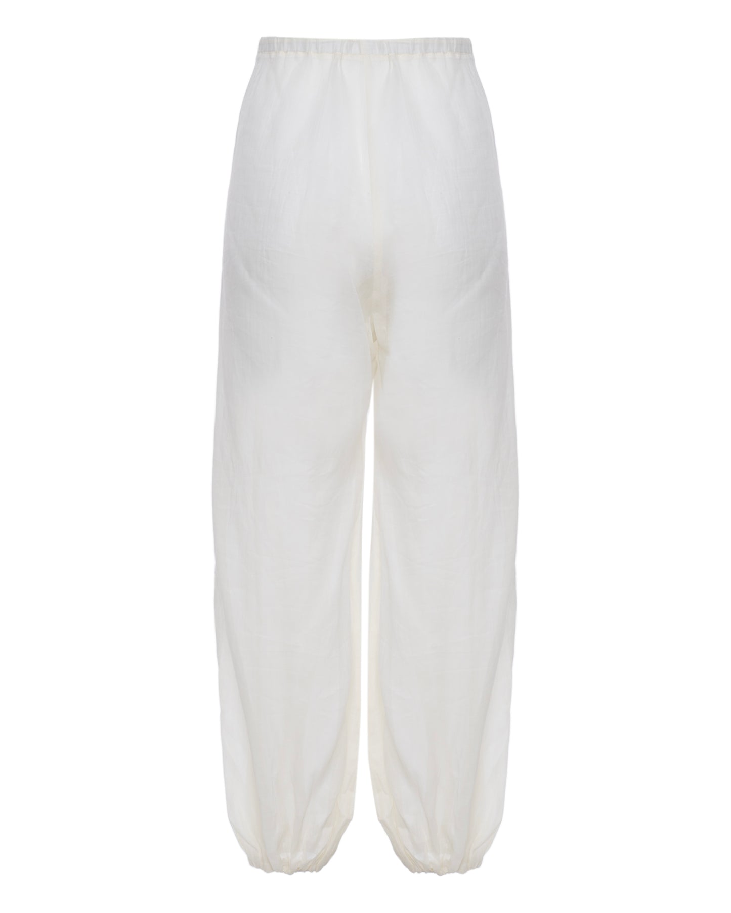 Calça Balonê Voil de Linho Off White