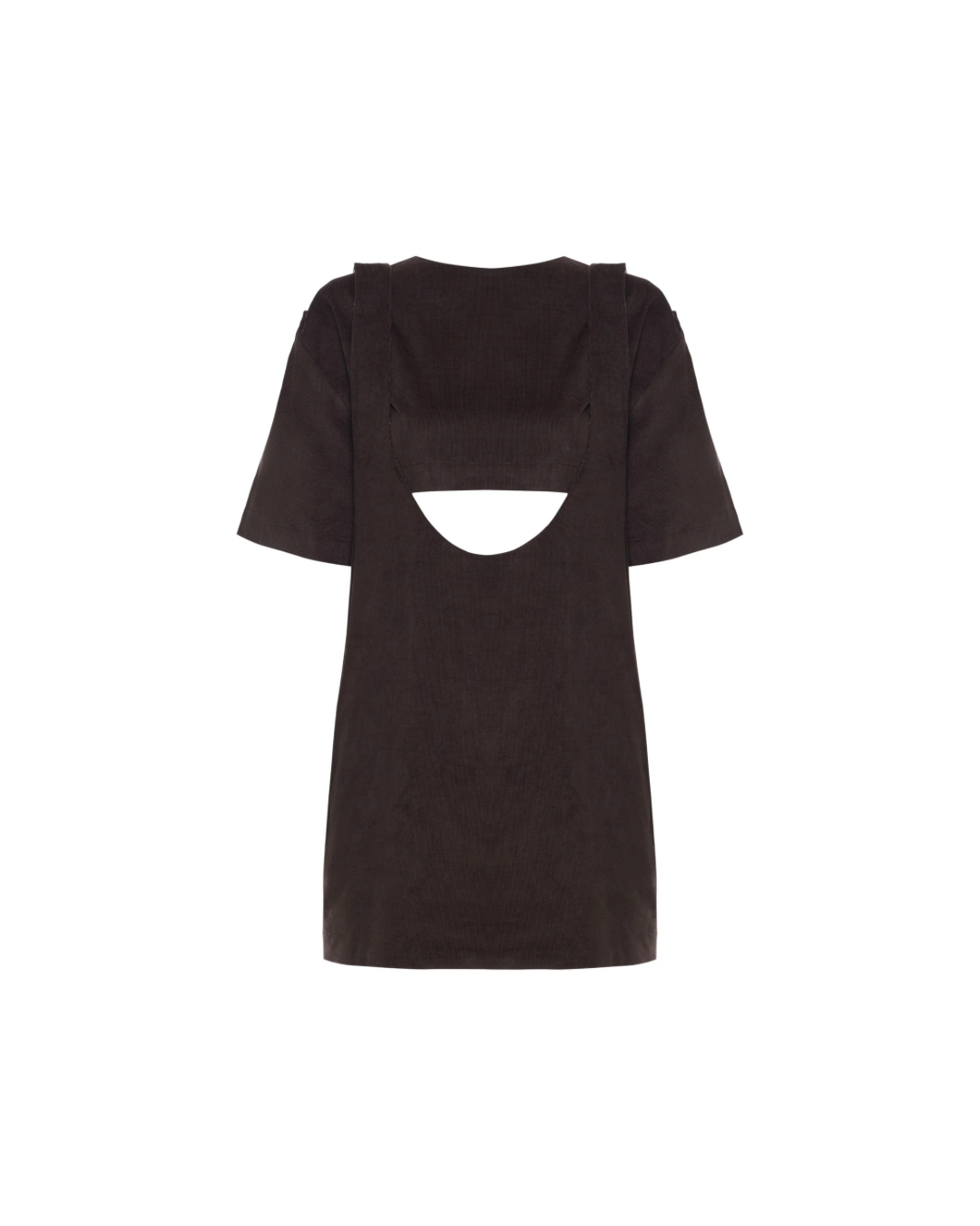 Vestido Suspensório Veludo Marrom