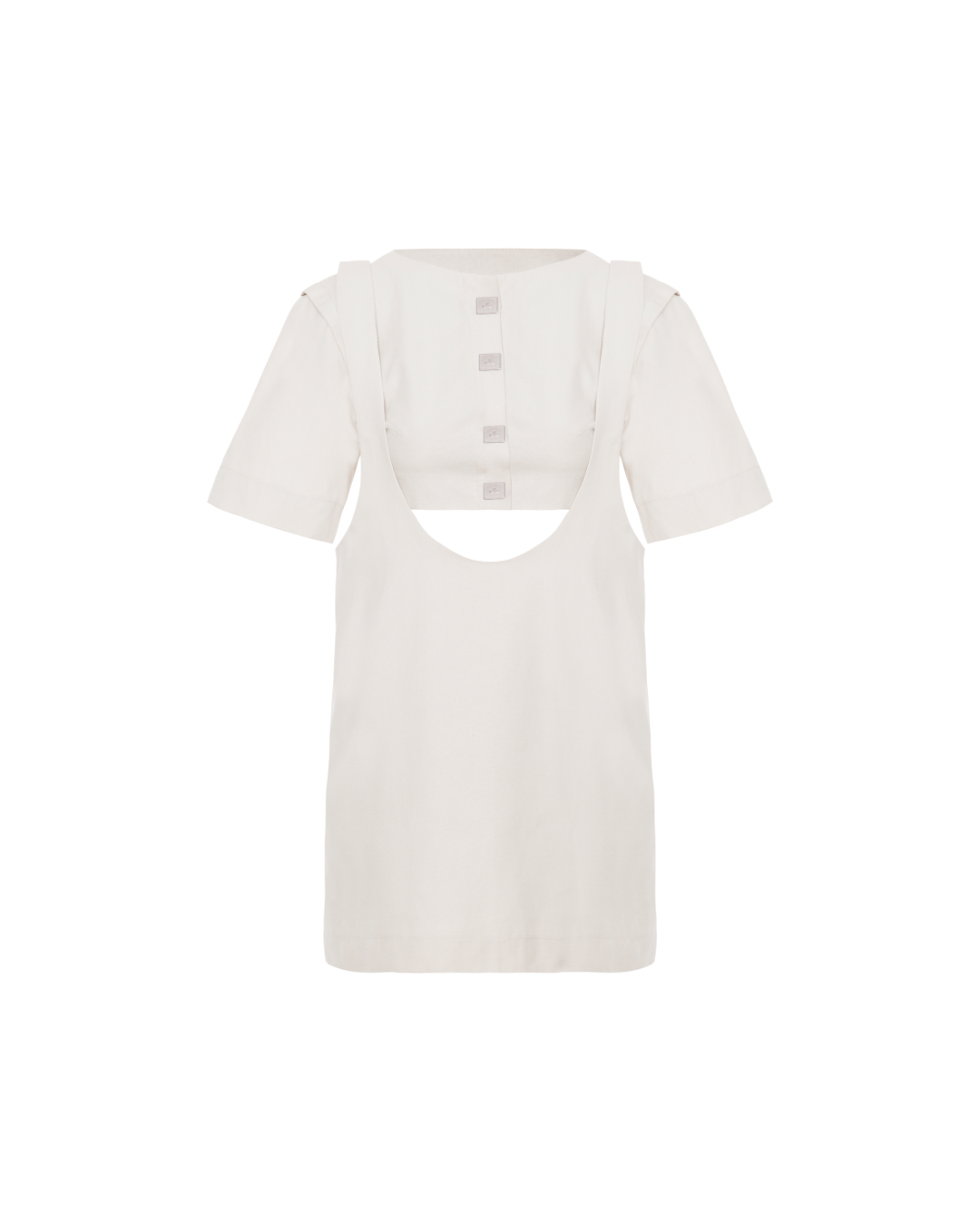 Vestido Suspensório Copenhagen Off-White