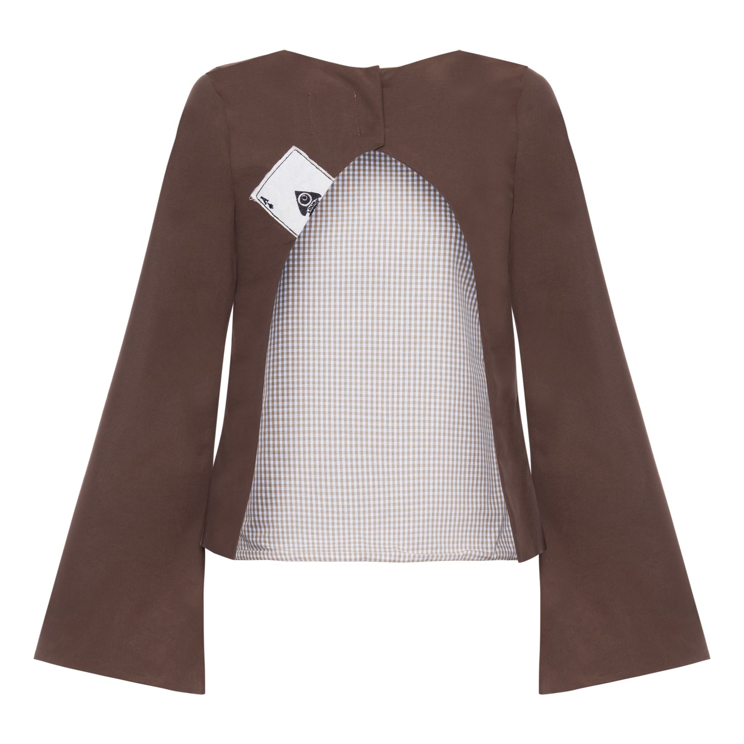 Blusa Cartas Costas Abertas Marrom