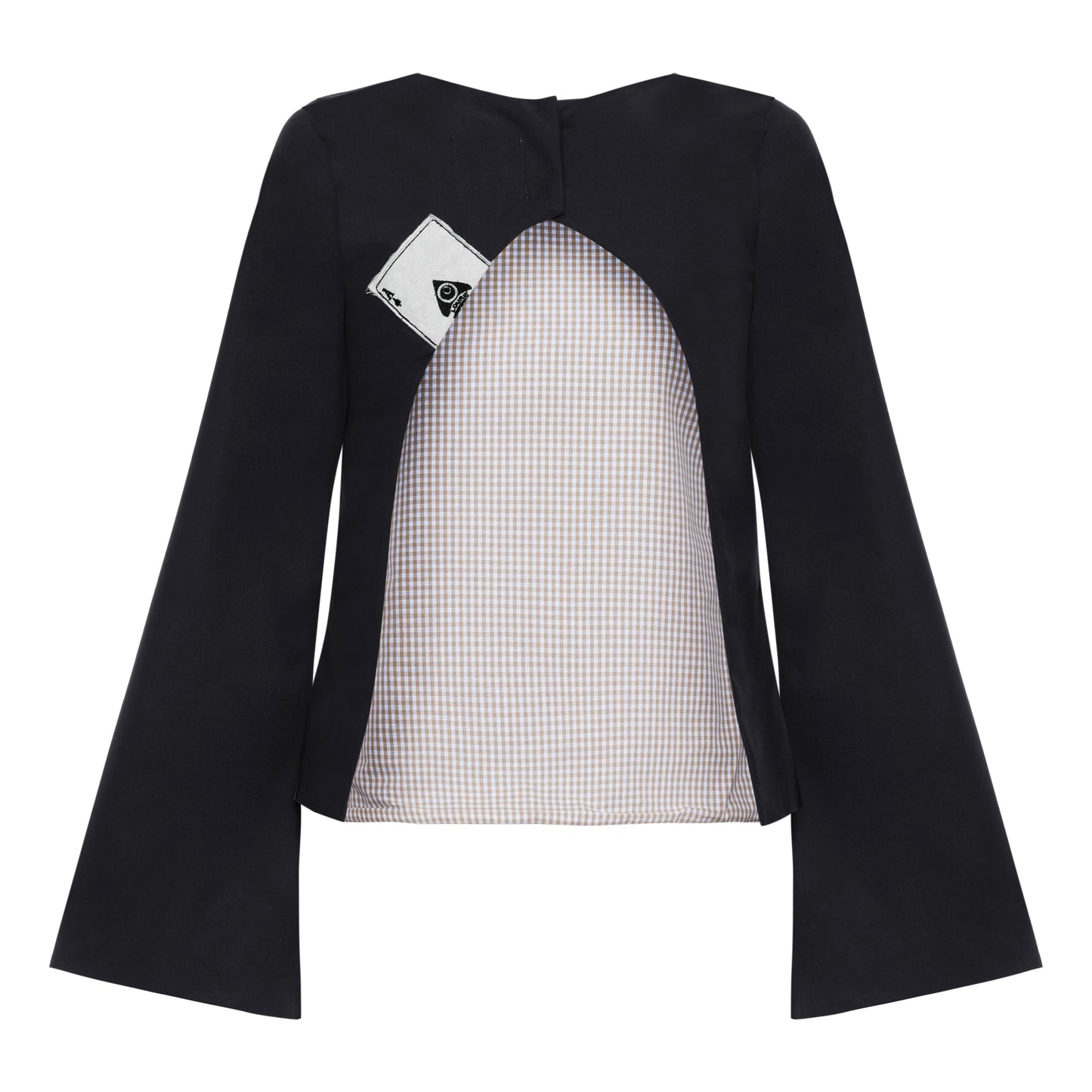 Blusa Cartas Costas Abertas Preta