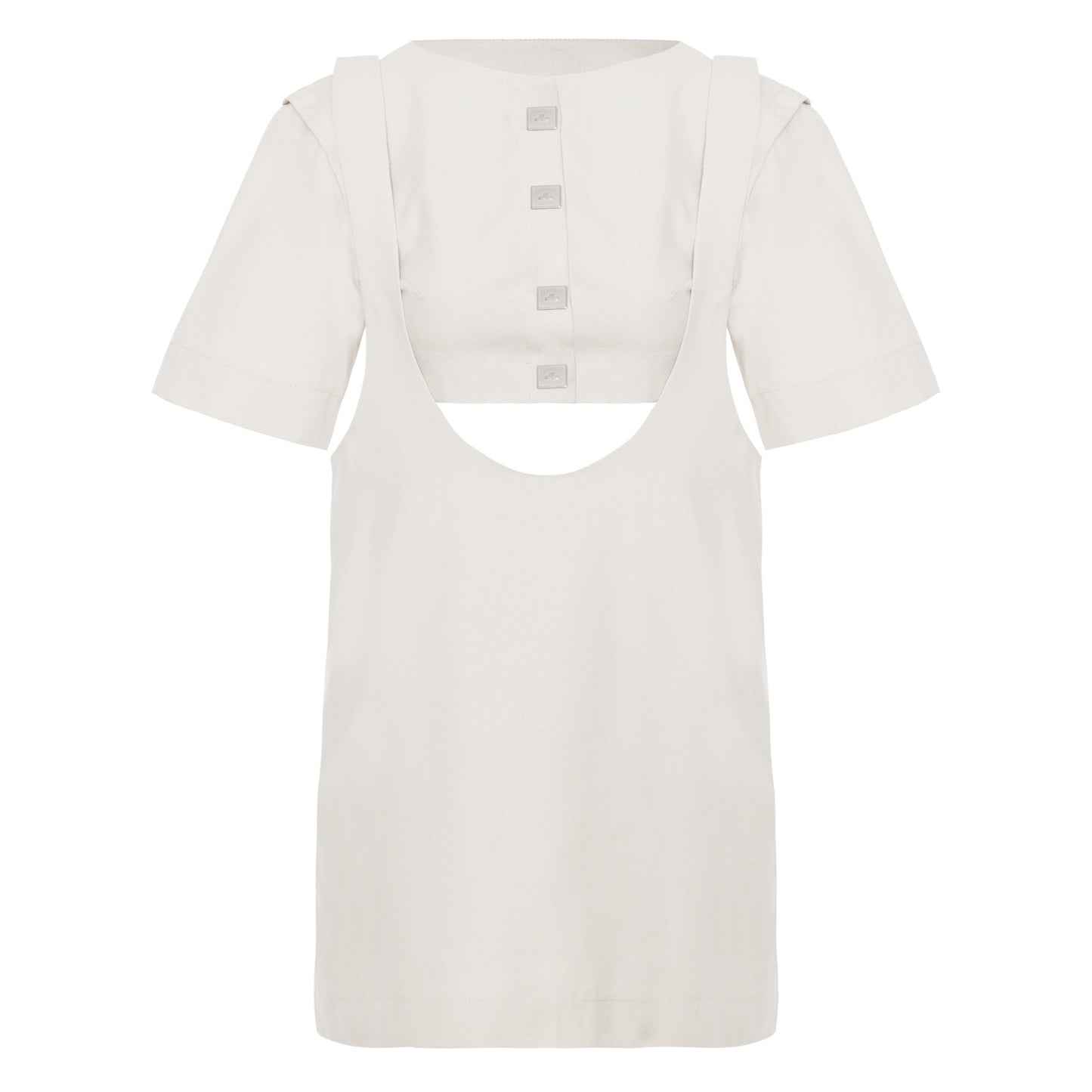 Vestido Suspensório Copenhagen Off-White