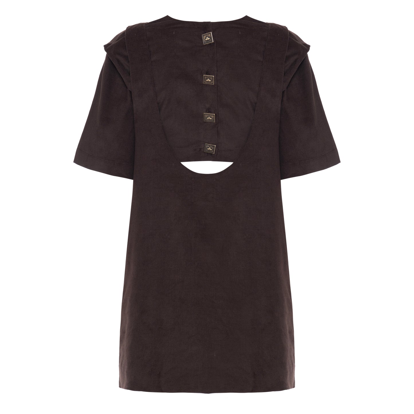 Vestido Suspensório Veludo Marrom