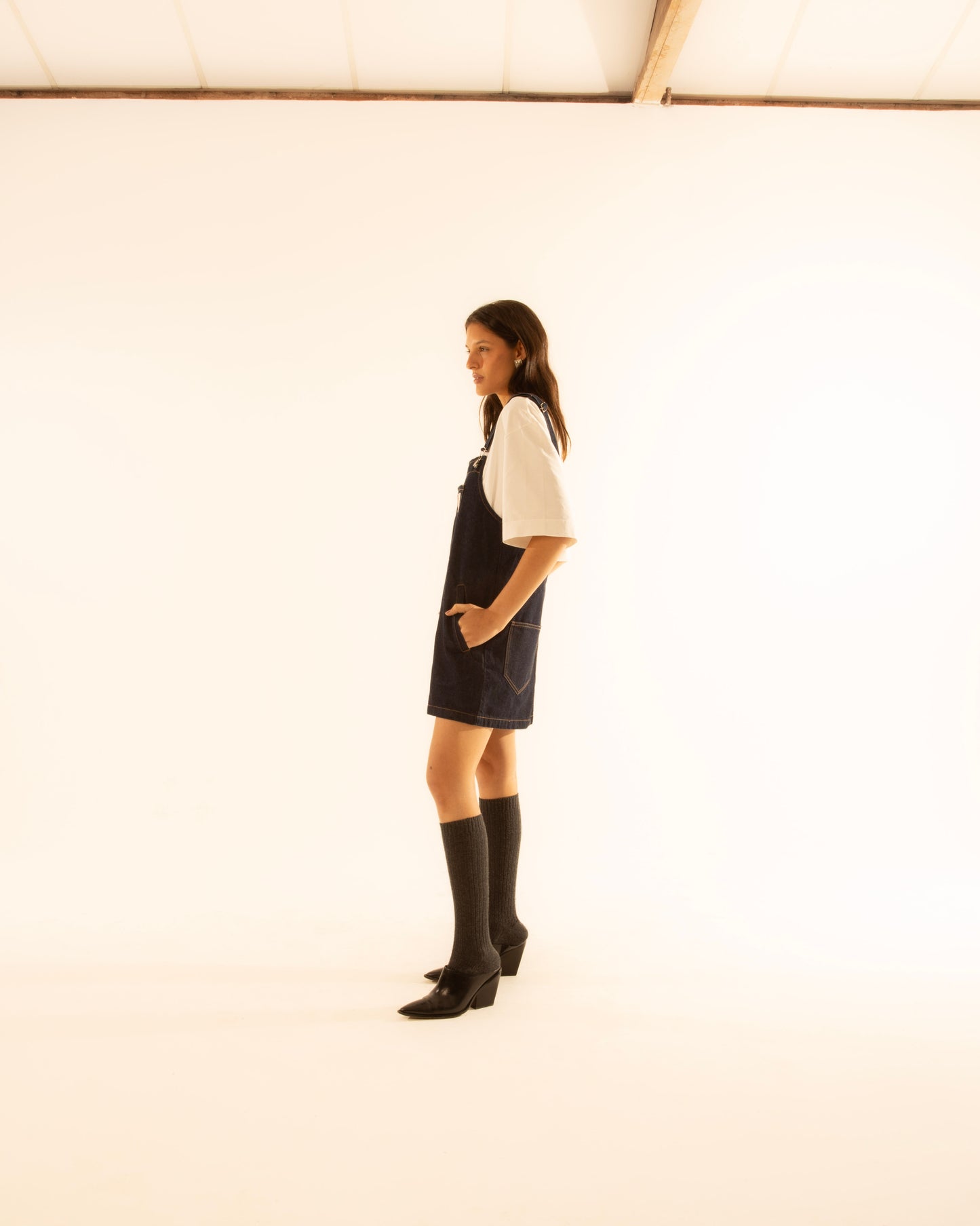 Vestido Jardineira Jeans