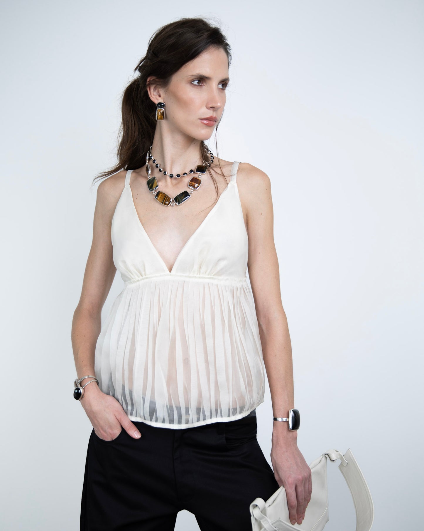 Blusa Organza de Seda Limited Edition Off White