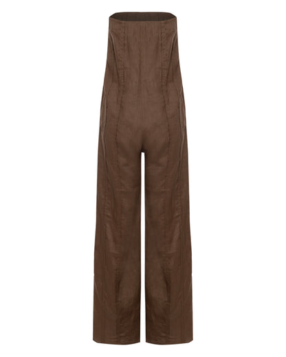 Macacão Linho Marrom