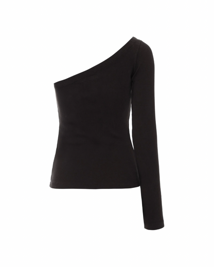 Blusa Um Ombro Só Preta
