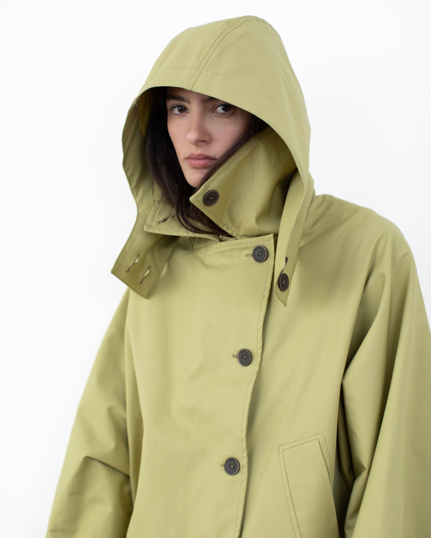 Trench Curto Dupla Face Caqui