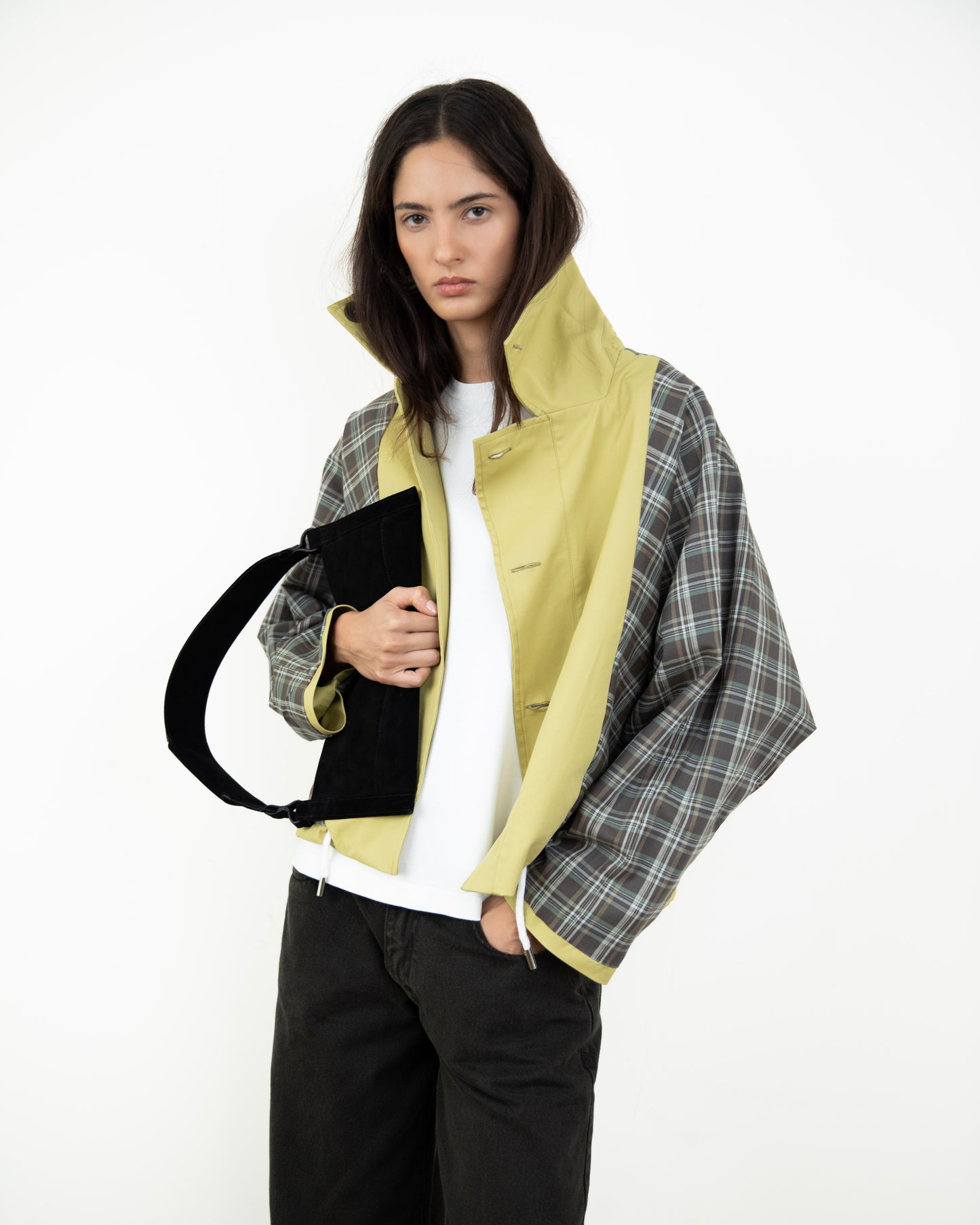 Trench Curto Dupla Face Caqui