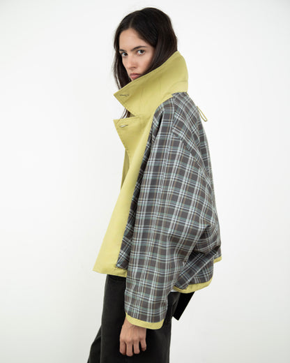 Trench Curto Dupla Face Caqui