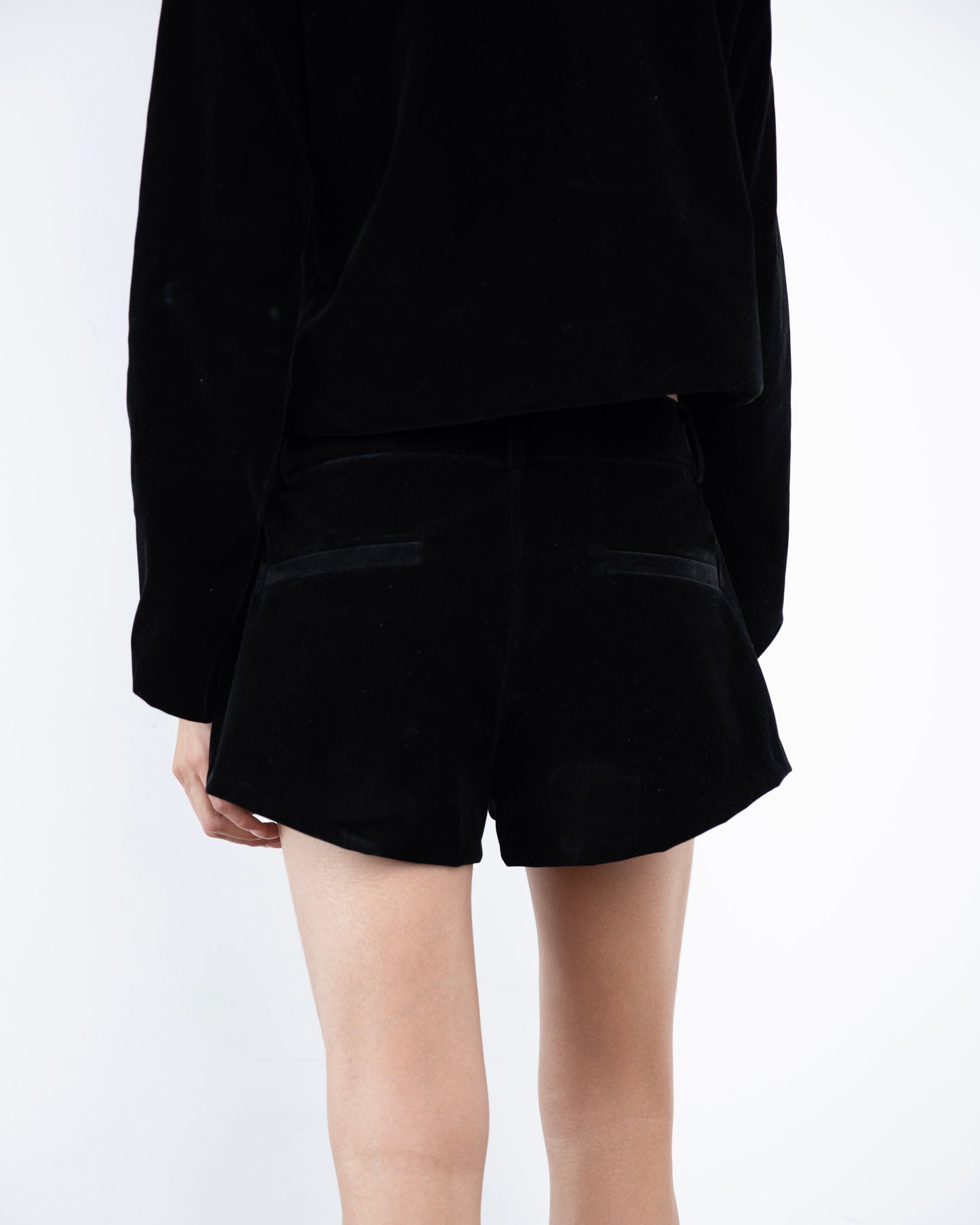 Shorts de Veludo Preto