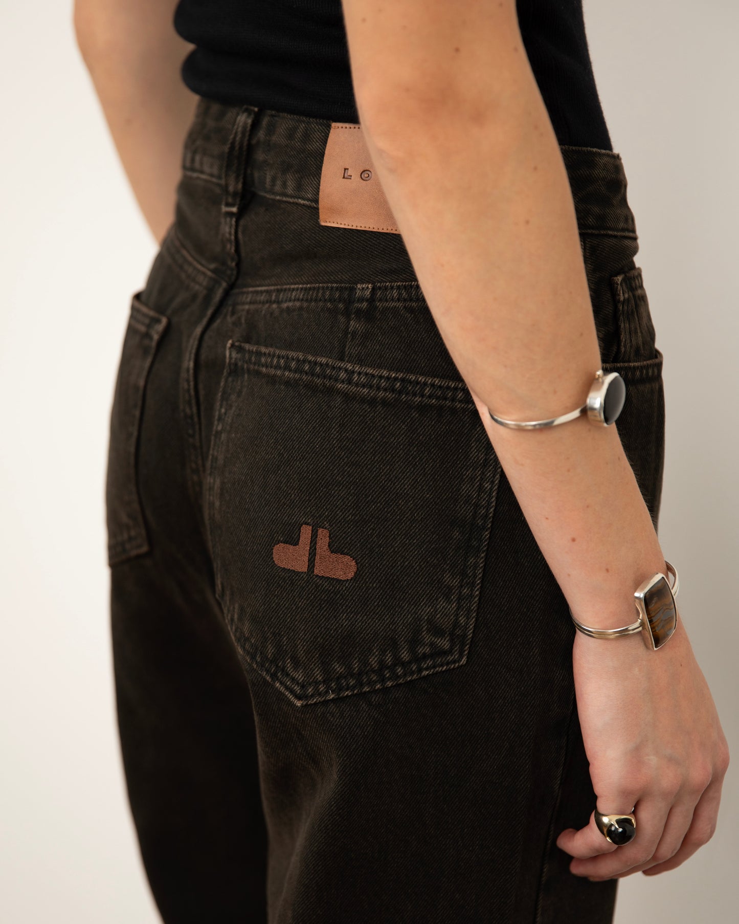 Calça Jeans Logo Preta