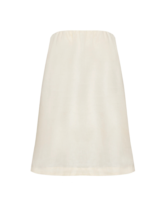 Vestido Mini Tomara que Caia Linho Manteiga
