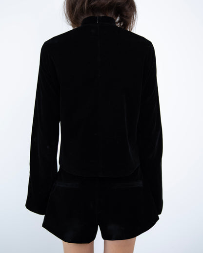 Shorts de Veludo Preto