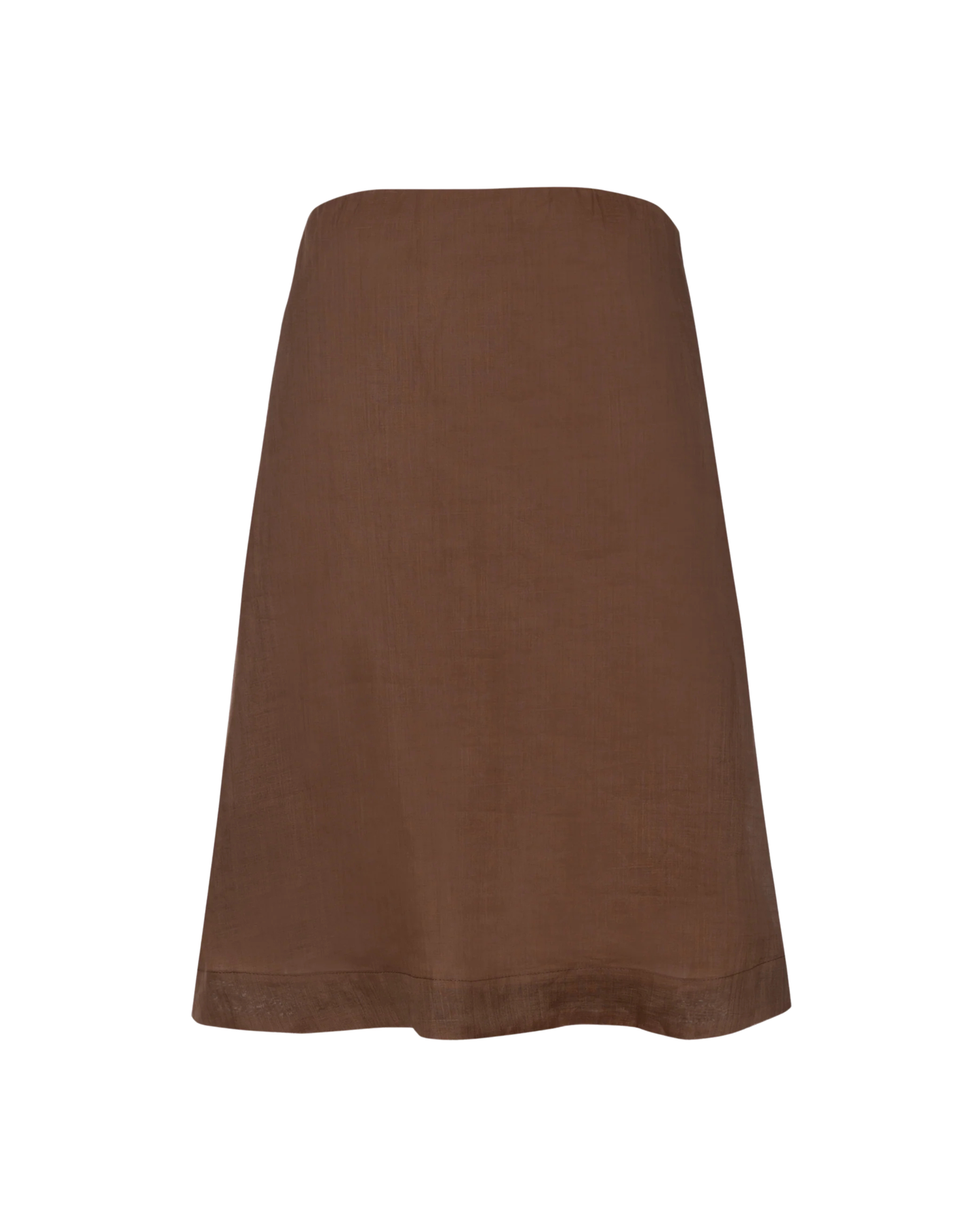 Vestido Mini Tomara que Caia Voil de Linho Marrom