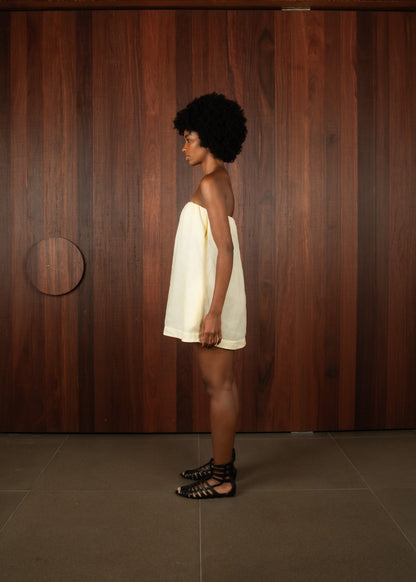 Vestido Mini Tomara que Caia Linho Off White