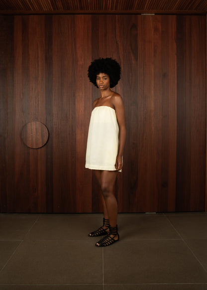 Vestido Mini Tomara que Caia Linho Off White