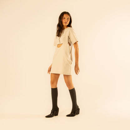 Vestido Suspensório Copenhagen Off-White