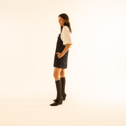 Vestido Jardineira Jeans