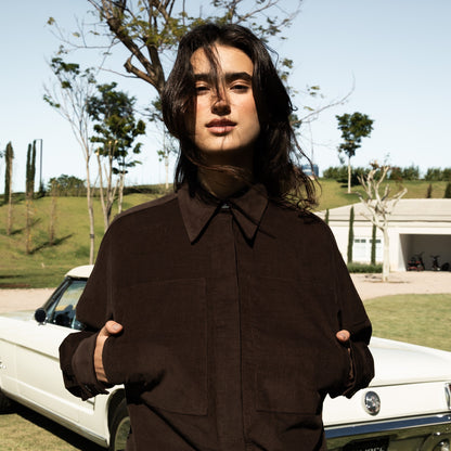 Camisa Veludo Marrom