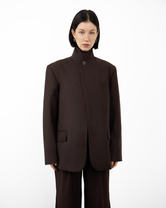 Blazer de Lã Marrom
