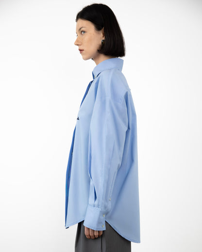 Camisa Tricoline Azul