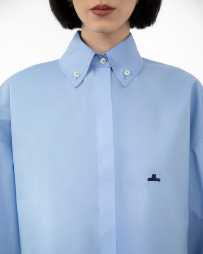 Camisa Tricoline Azul