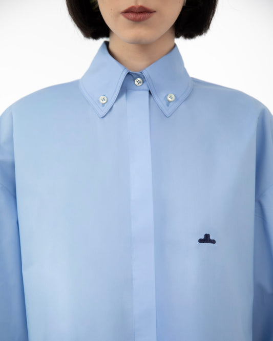 Camisa Tricoline Azul
