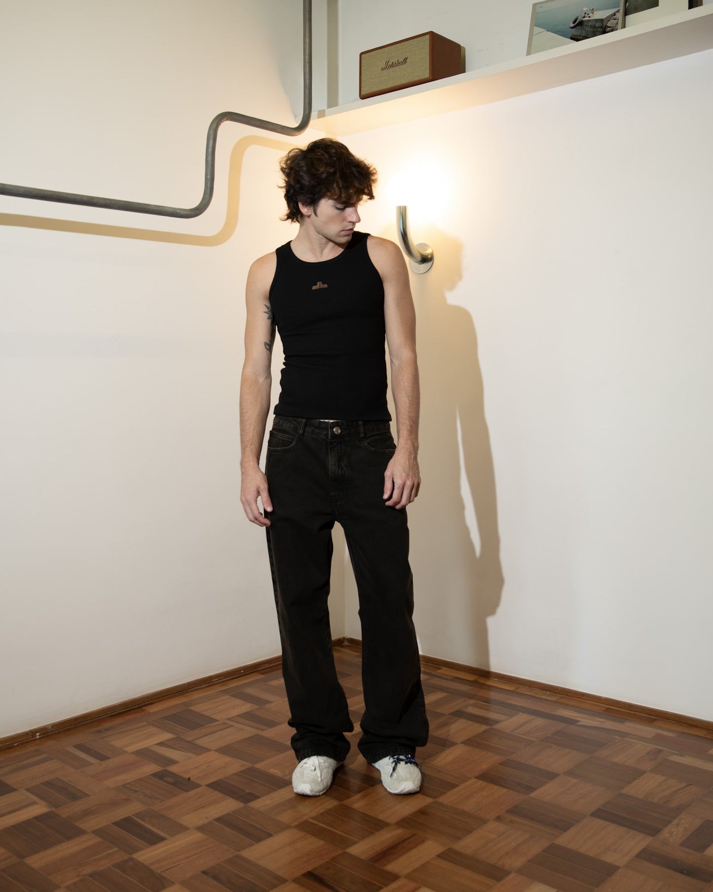 Calça Jeans Logo Preta