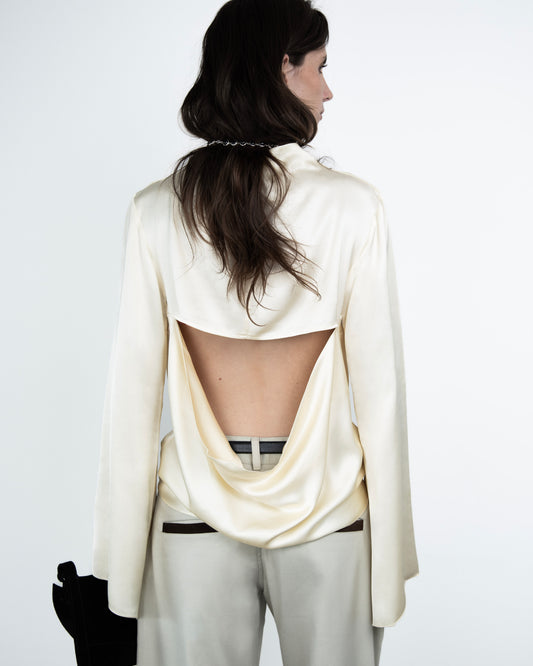 Blusa Dégage Acetinada Creme