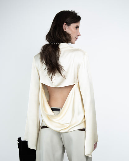 Blusa Dégage Acetinada Creme