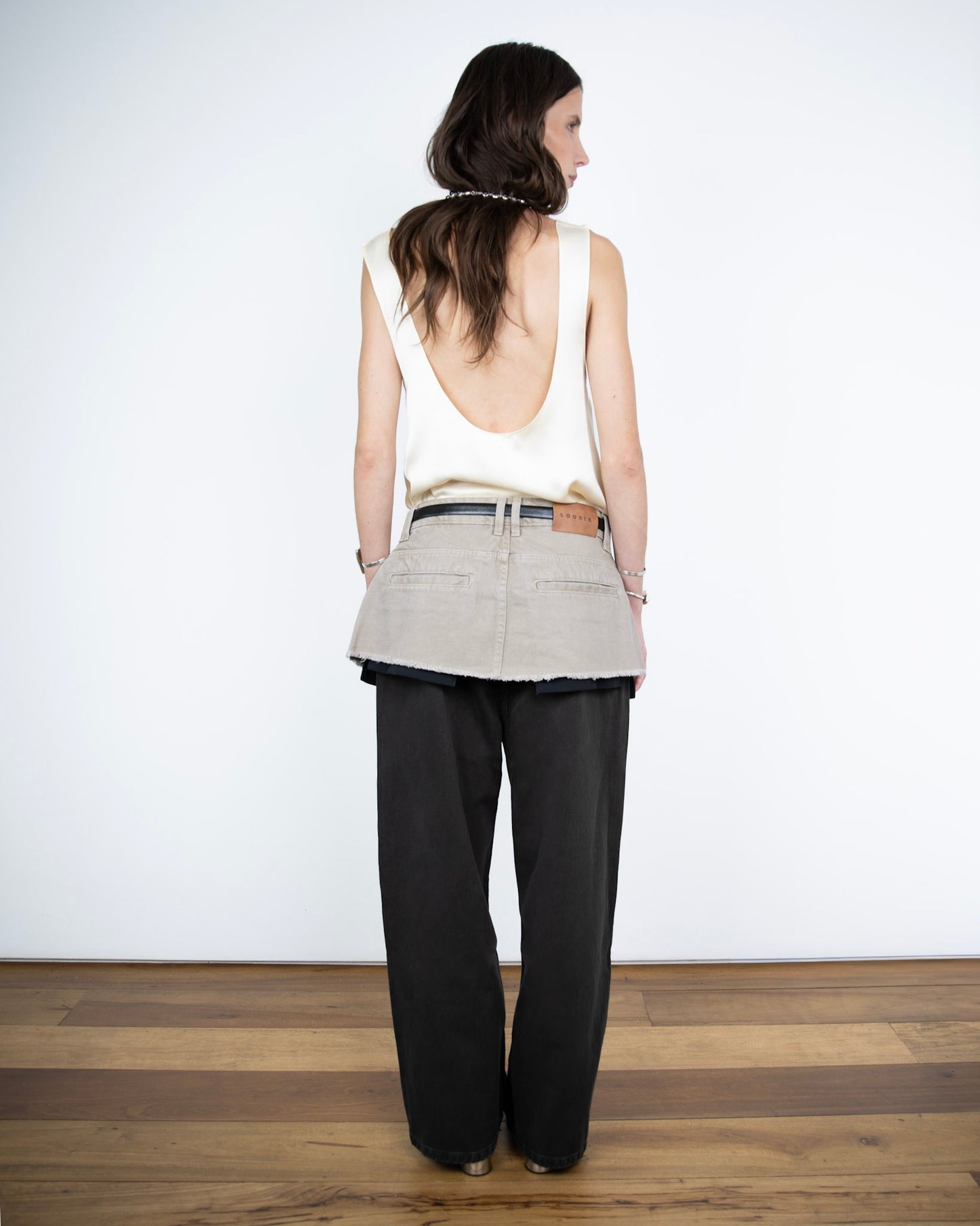 Calça Saia Jeans Marrom