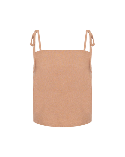 Top Quadrado Camelo