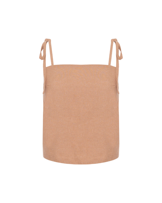 Top Quadrado Camelo