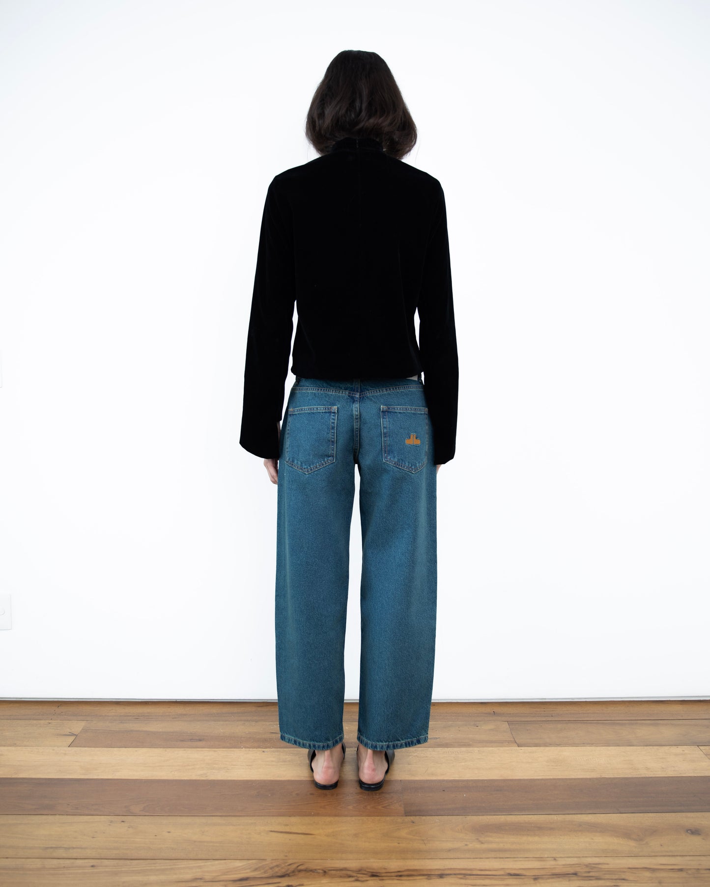 Calça Barrel Jeans Cintura Média