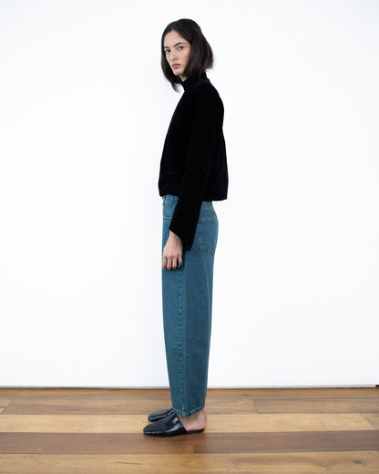 Calça Barrel Jeans Cintura Média