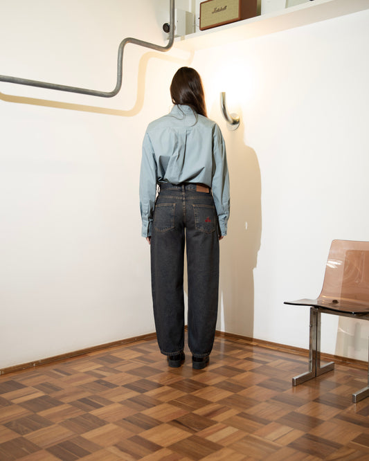 Calça Balloon Jeans Marrom