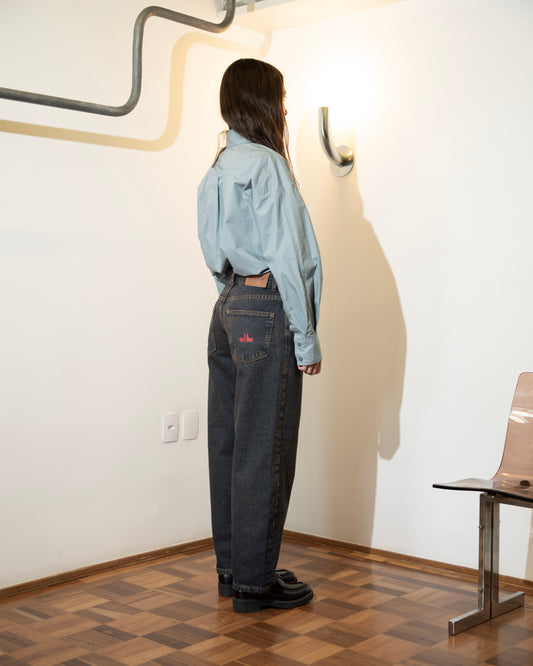 Calça Balloon Jeans Marrom
