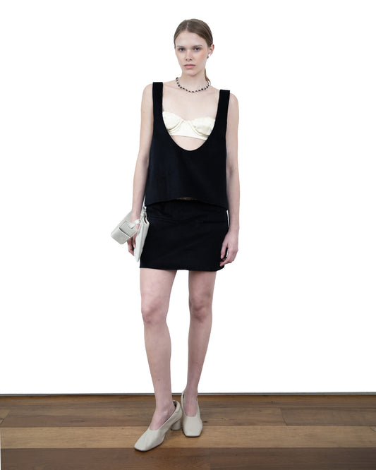 Regata Cotelê com Sutiã Off-White