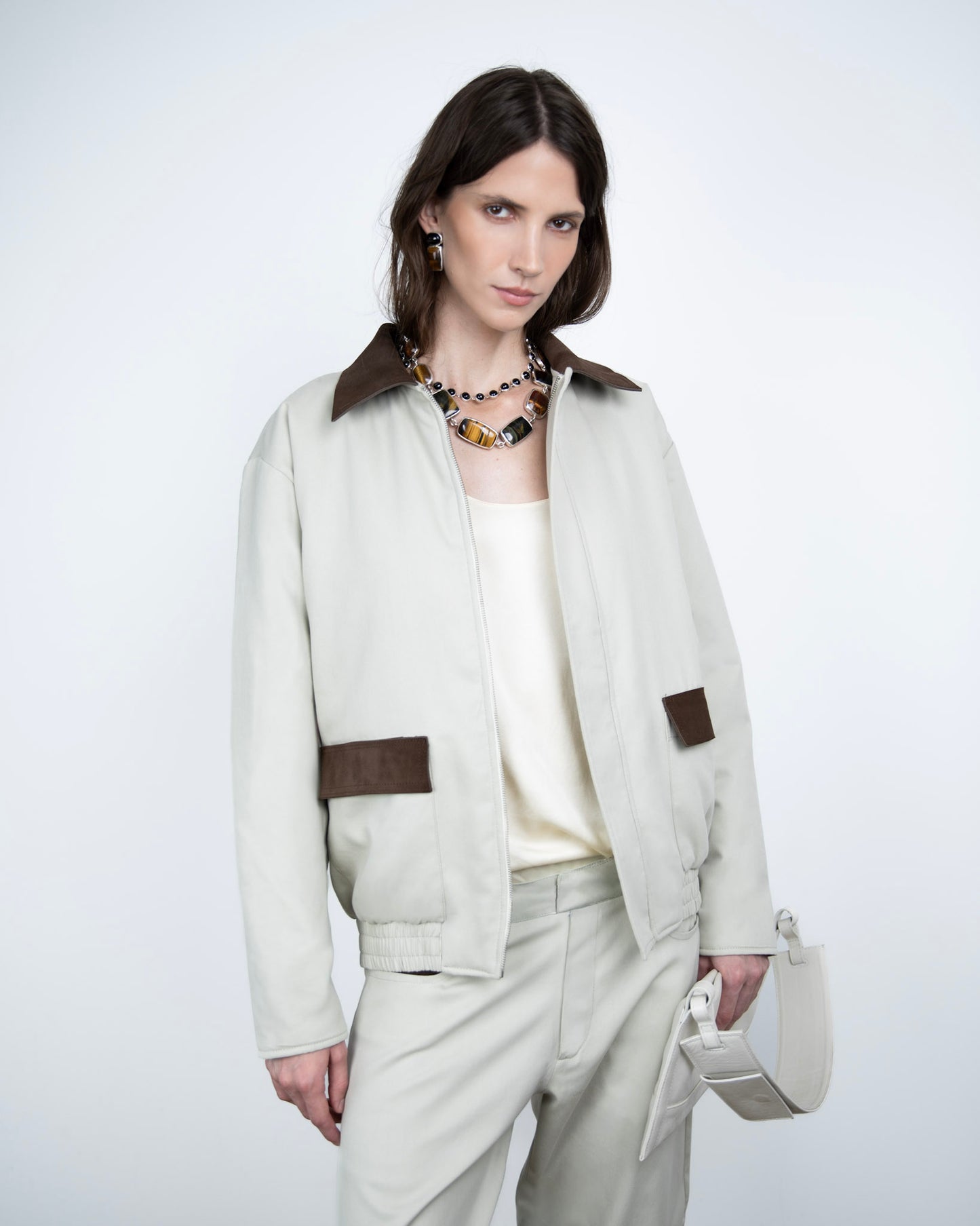 Jaqueta Gola Camurça Cinza Limited Edition