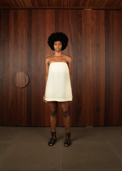 Vestido Mini Tomara que Caia Linho Off White