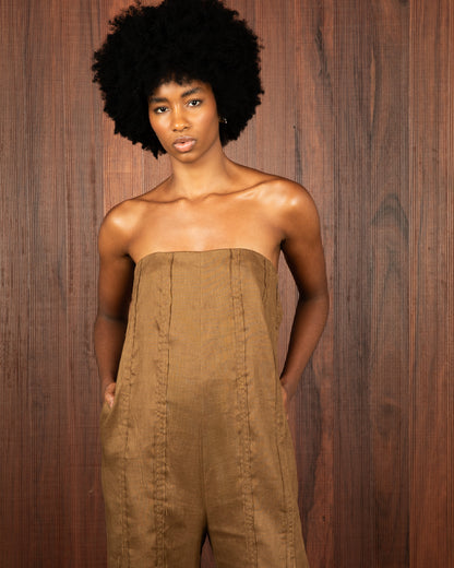 Macacão Linho Marrom