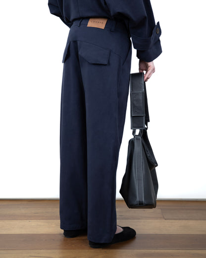 Calça Transpasse Azul Marinho
