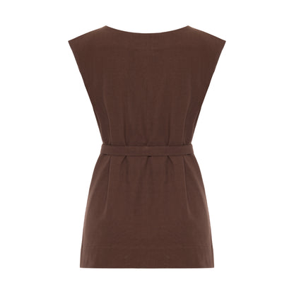 Blusa Cinto Marrom